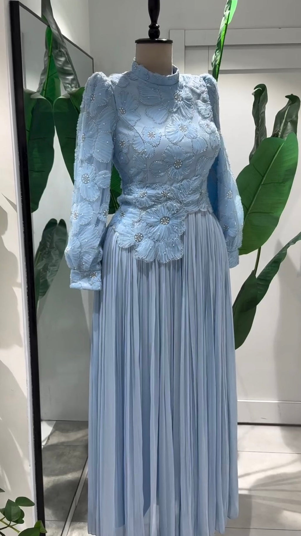 Luxurious Top & Skirt with Ribbon Embellishments