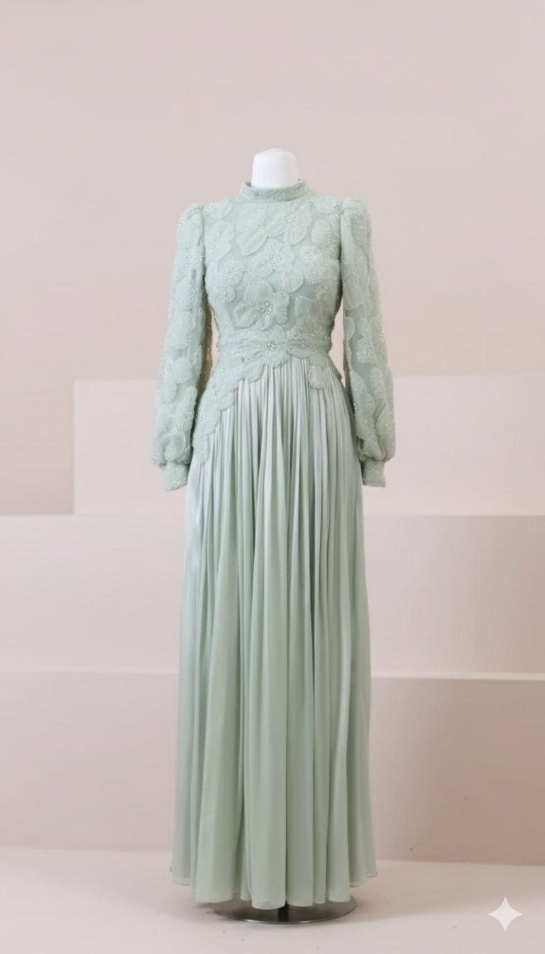 Luxurious Top & Skirt with Ribbon Embellishments