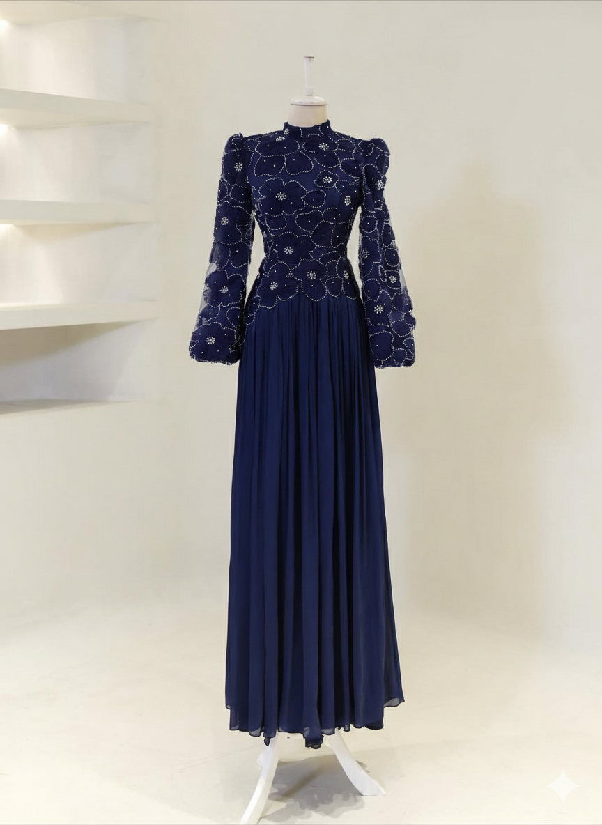 Luxurious Top & Skirt with Ribbon Embellishments