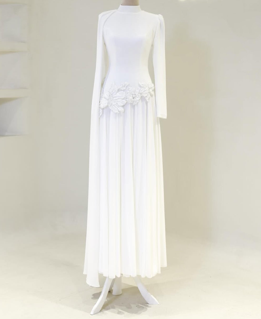 Embroidered Floral Petal Skirt and Top