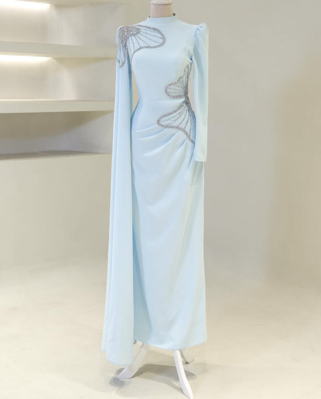 The Silver Wing Modest Gala Evening Gown