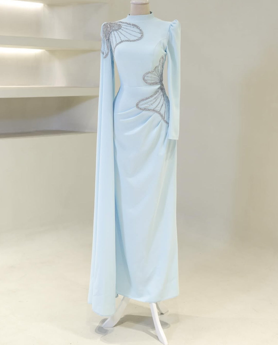 The Silver Wing Modest Gala Evening Gown