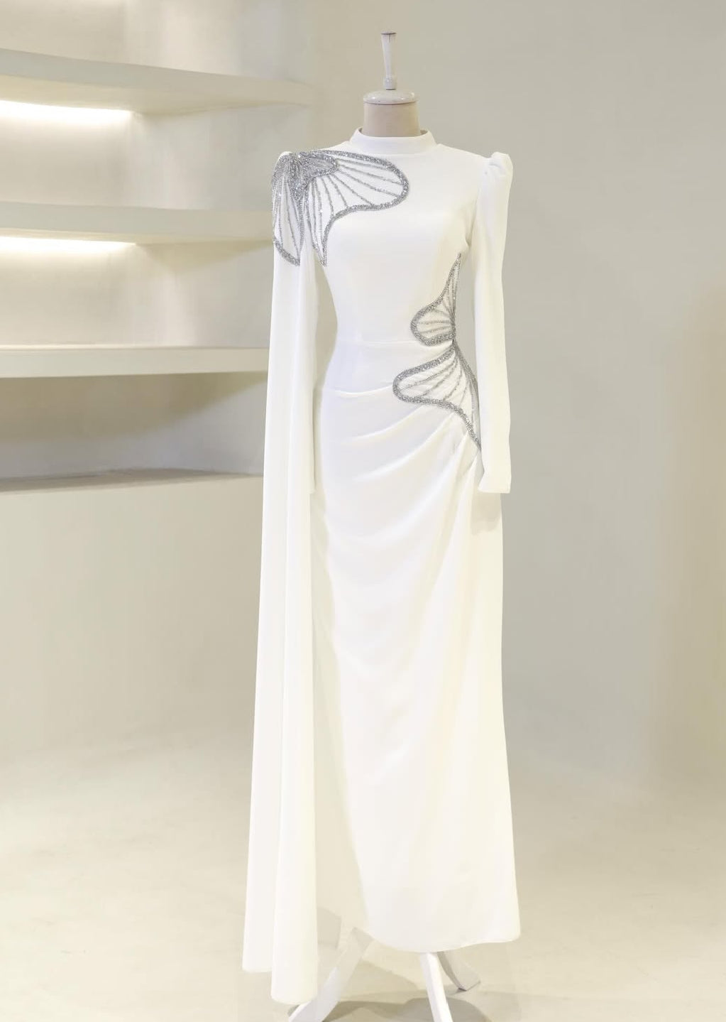 The Silver Wing Modest Gala Evening Gown