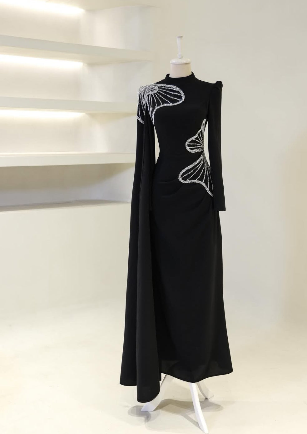 The Silver Wing Modest Gala Evening Gown