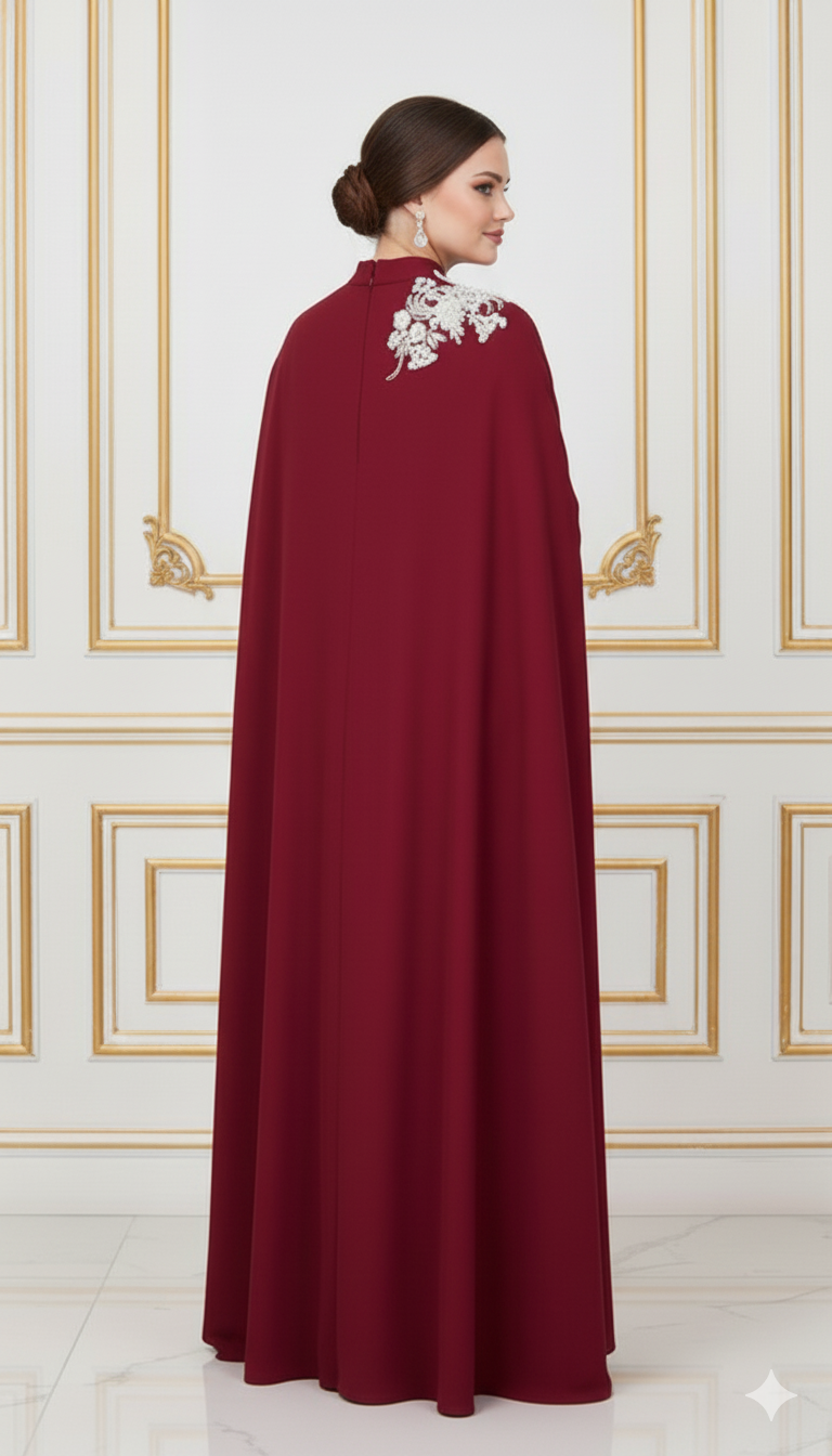Royal Shoulder Blossom Embroidered Abaya