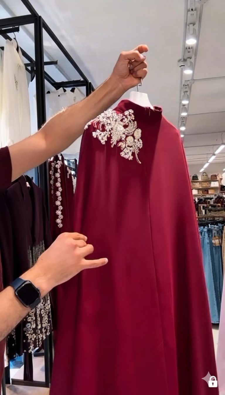 Royal Shoulder Blossom Embroidered Abaya