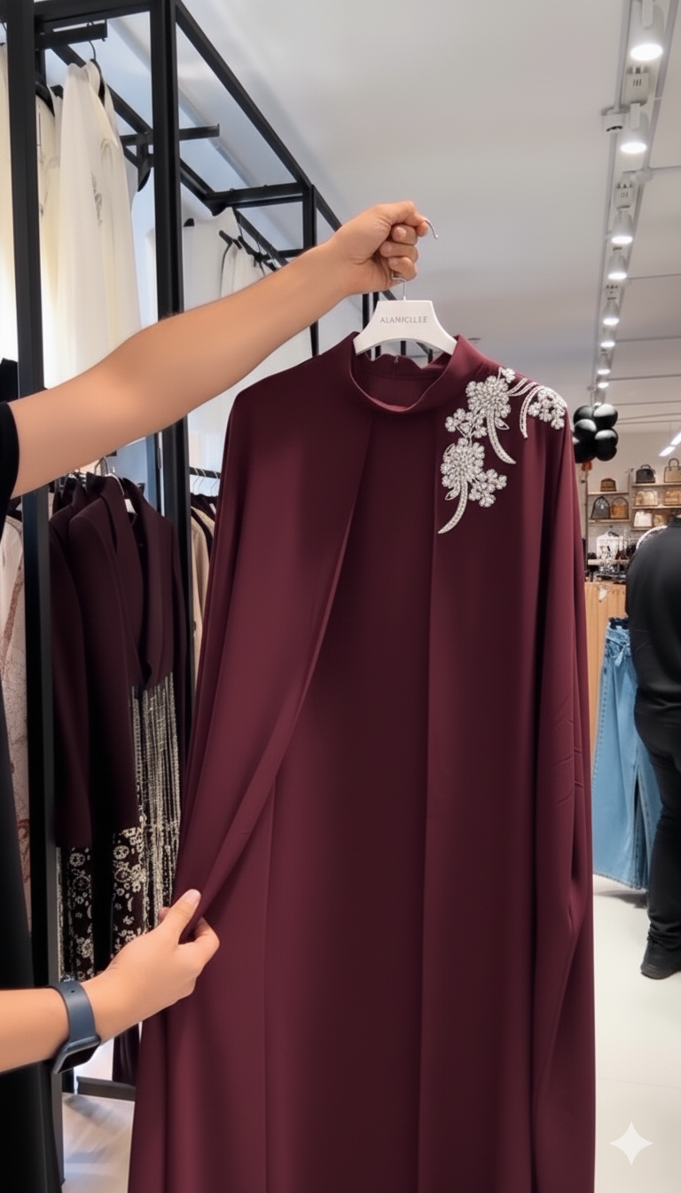 Royal Shoulder Blossom Embroidered Abaya