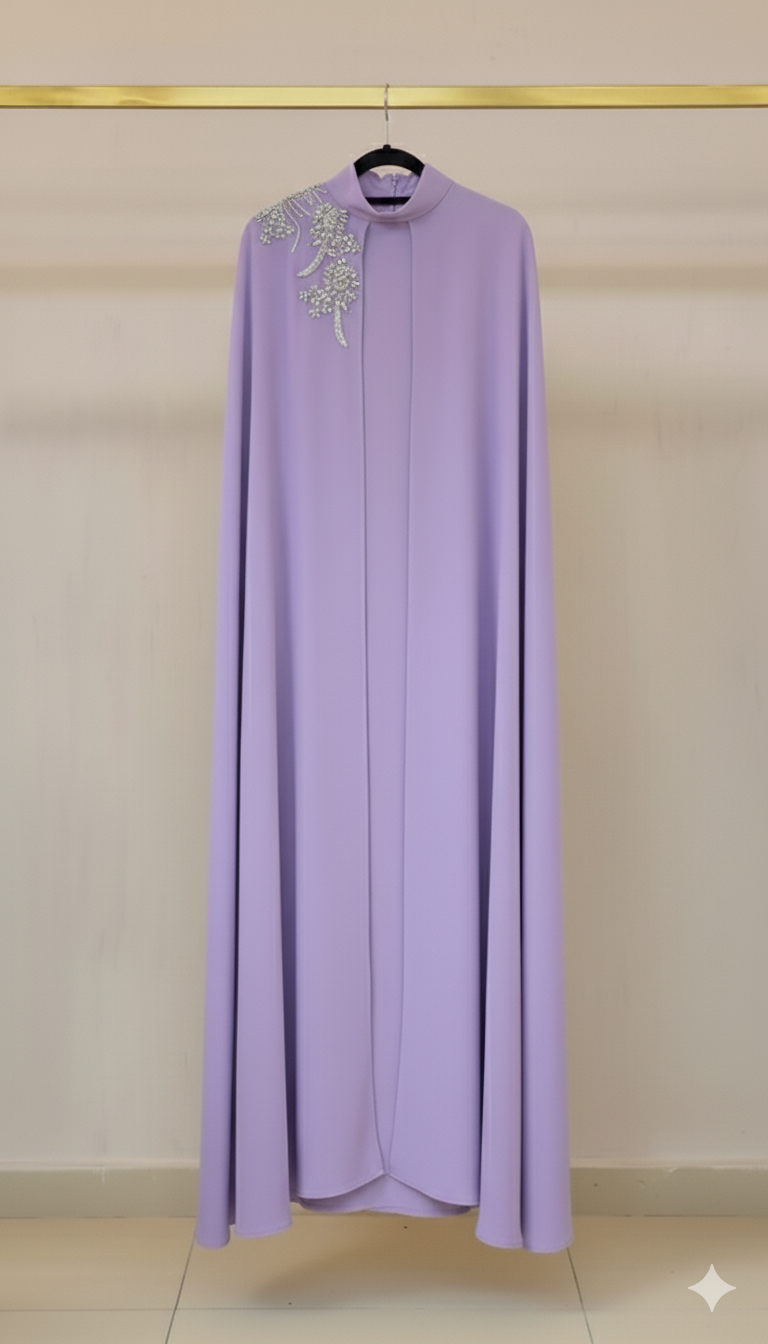 Royal Shoulder Blossom Embroidered Abaya