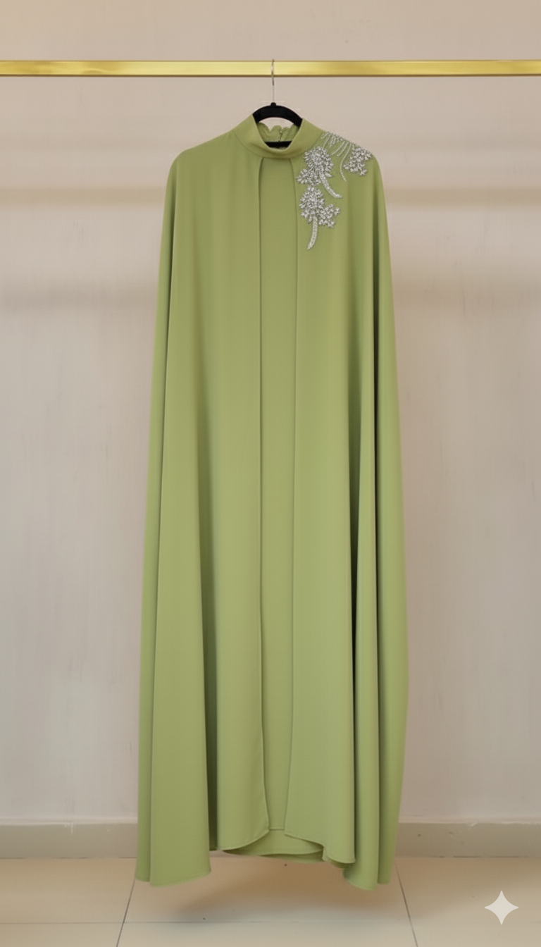 Royal Shoulder Blossom Embroidered Abaya