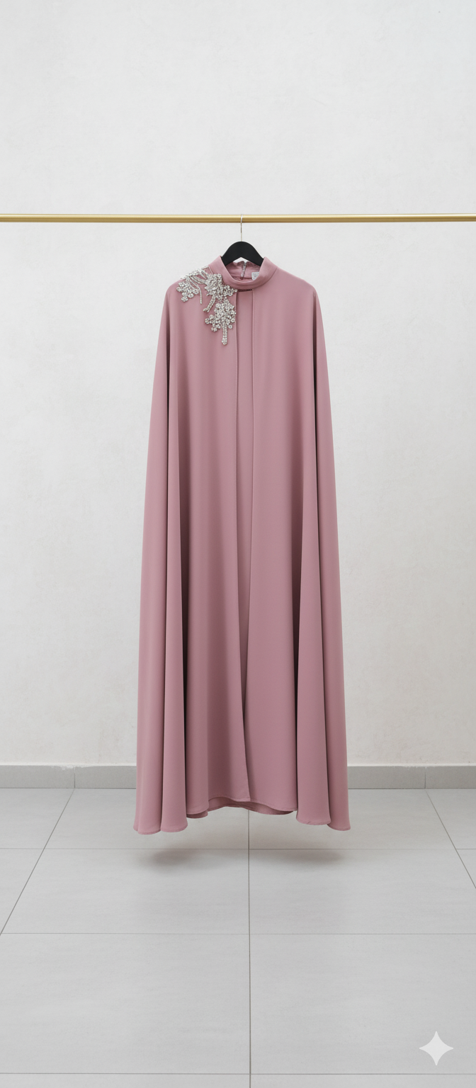 Royal Shoulder Blossom Embroidered Abaya