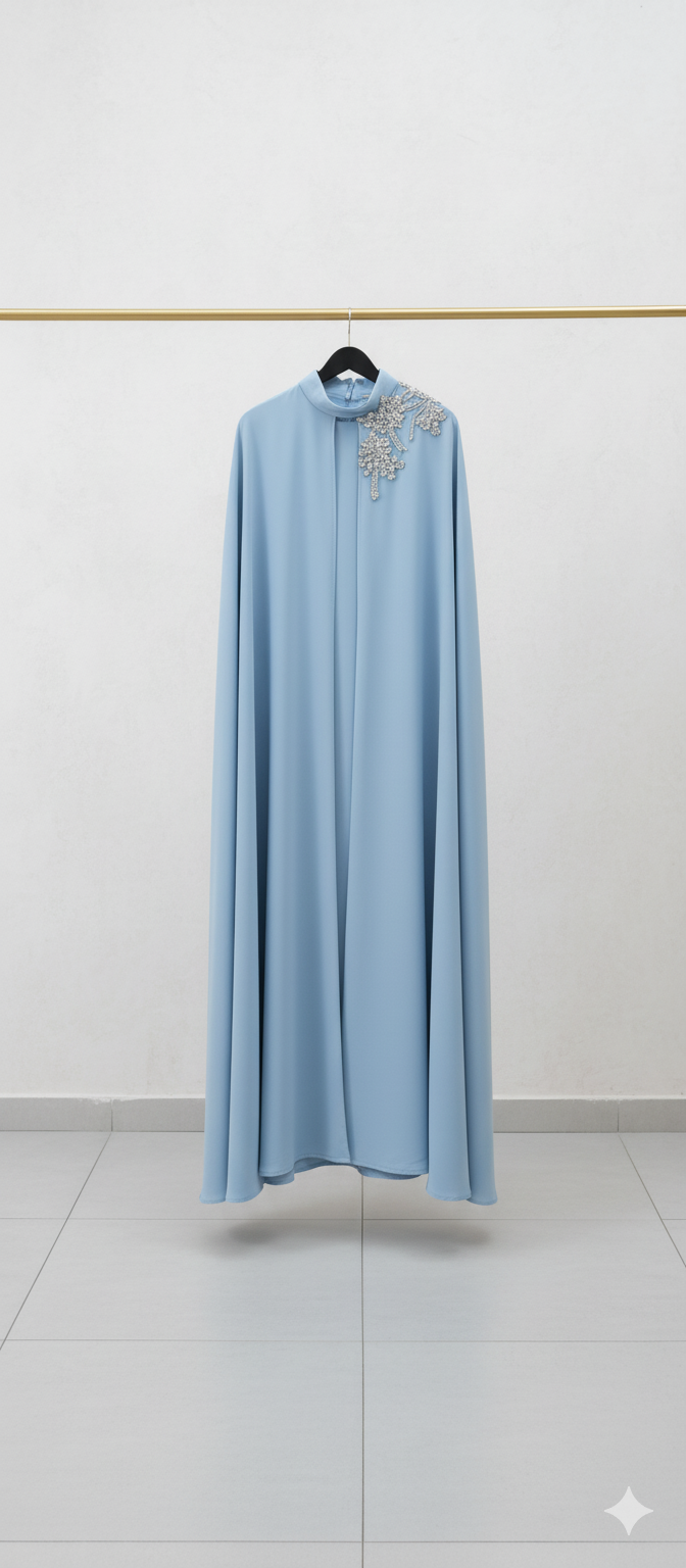 Royal Shoulder Blossom Embroidered Abaya