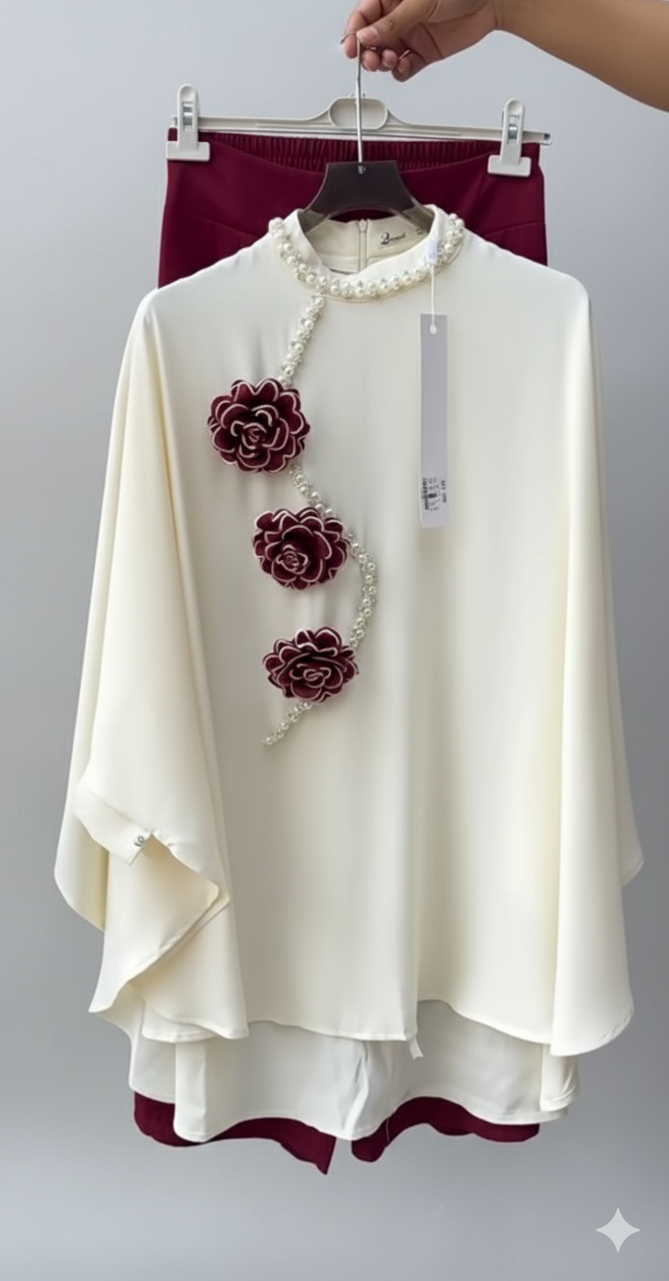 Floral Pearl Tunic & Trouser Set