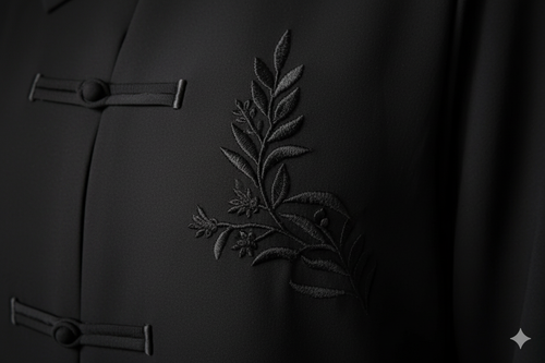 Elegant Black Abaya with Minimal Embroidery