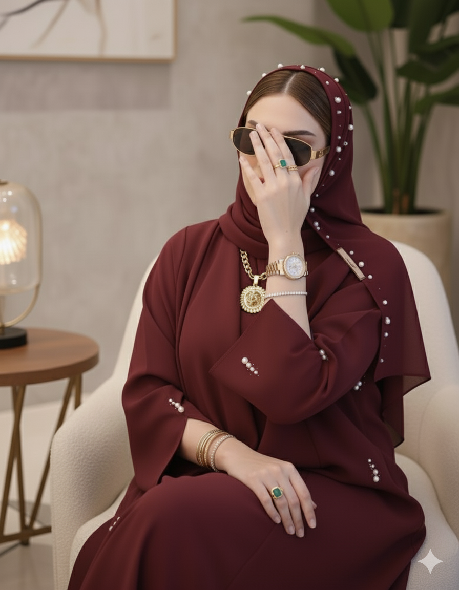 The Pearl Beaded Abaya