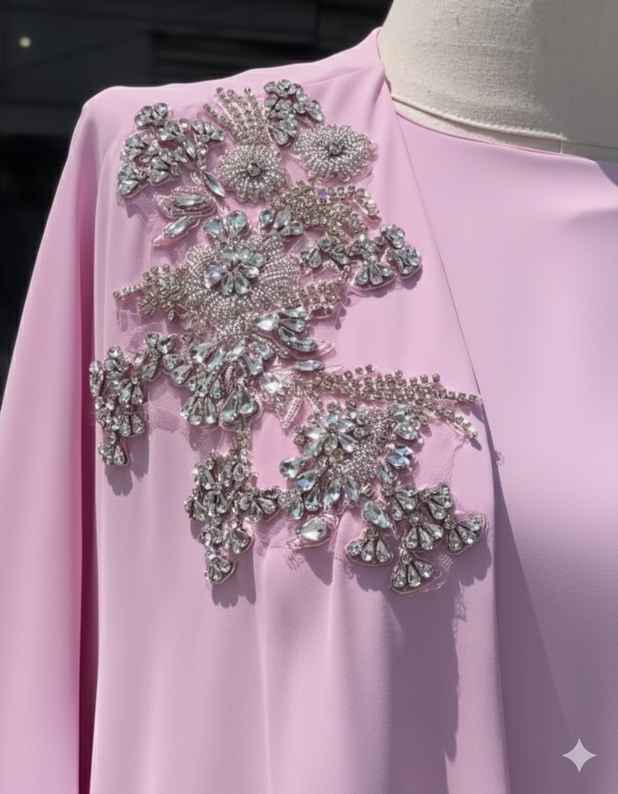 Luxurious Modest Wear with Silver Embroidery