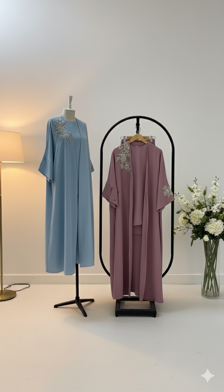 Luxurious Modest Wear with Silver Embroidery