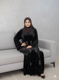 The Empress Velvet Abaya with Embroidery
