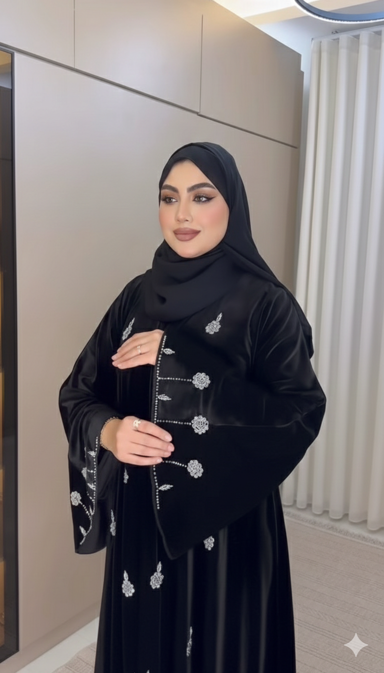 Stylish Velvet Heritage Abaya