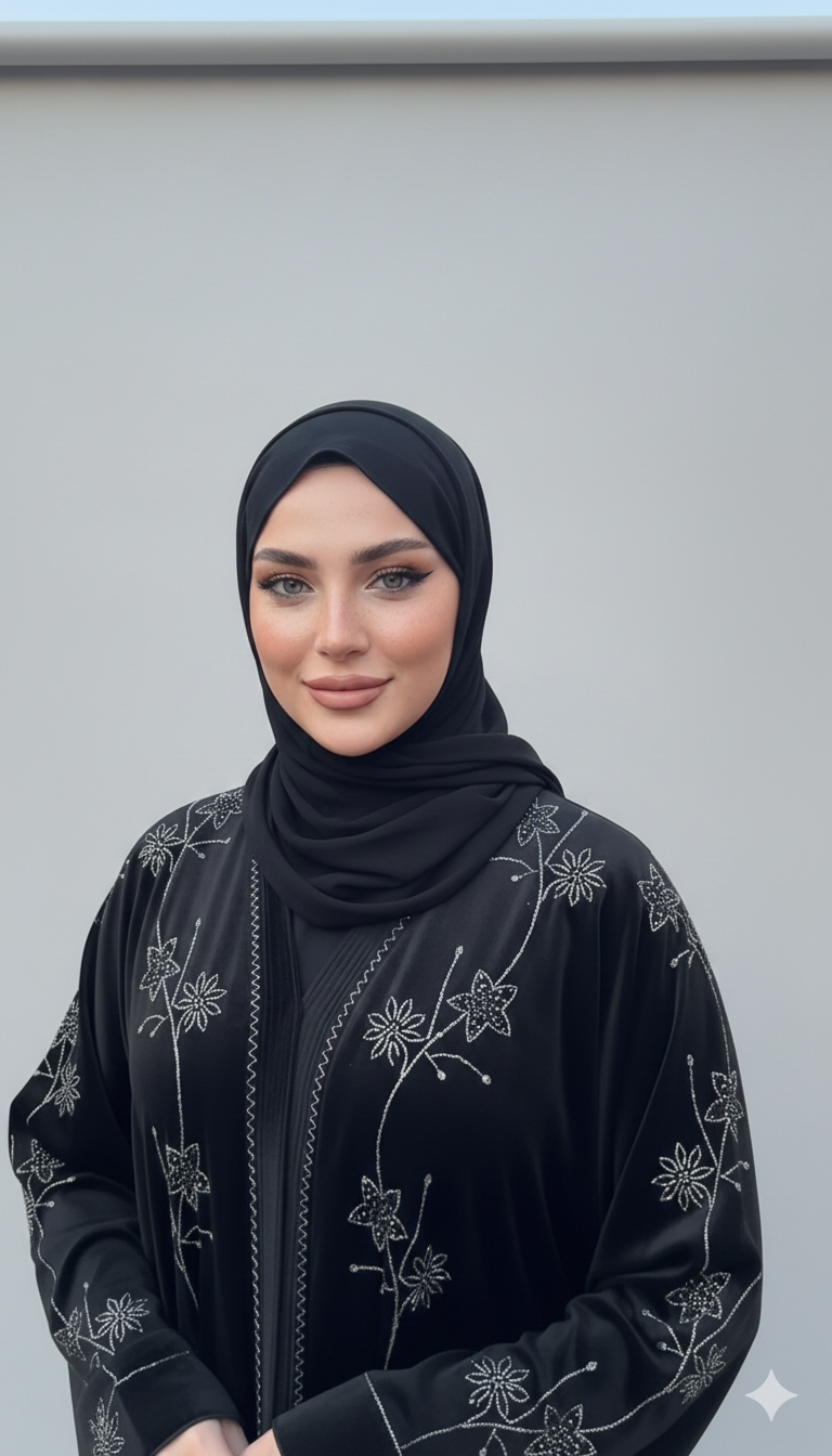 Preimum Velvet  Embroidered Abaya for Winter