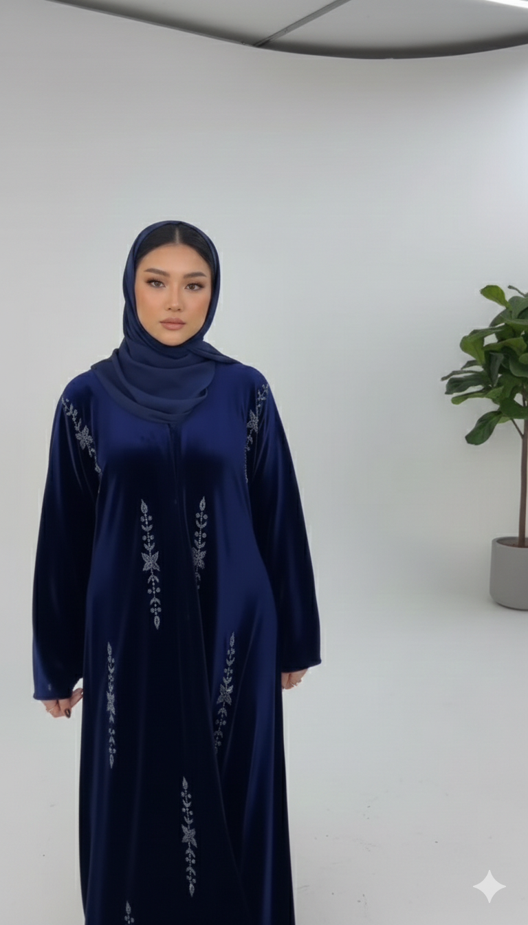 Luxe Velvet  Embroidered Abaya