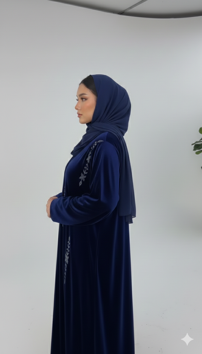 Luxe Velvet  Embroidered Abaya