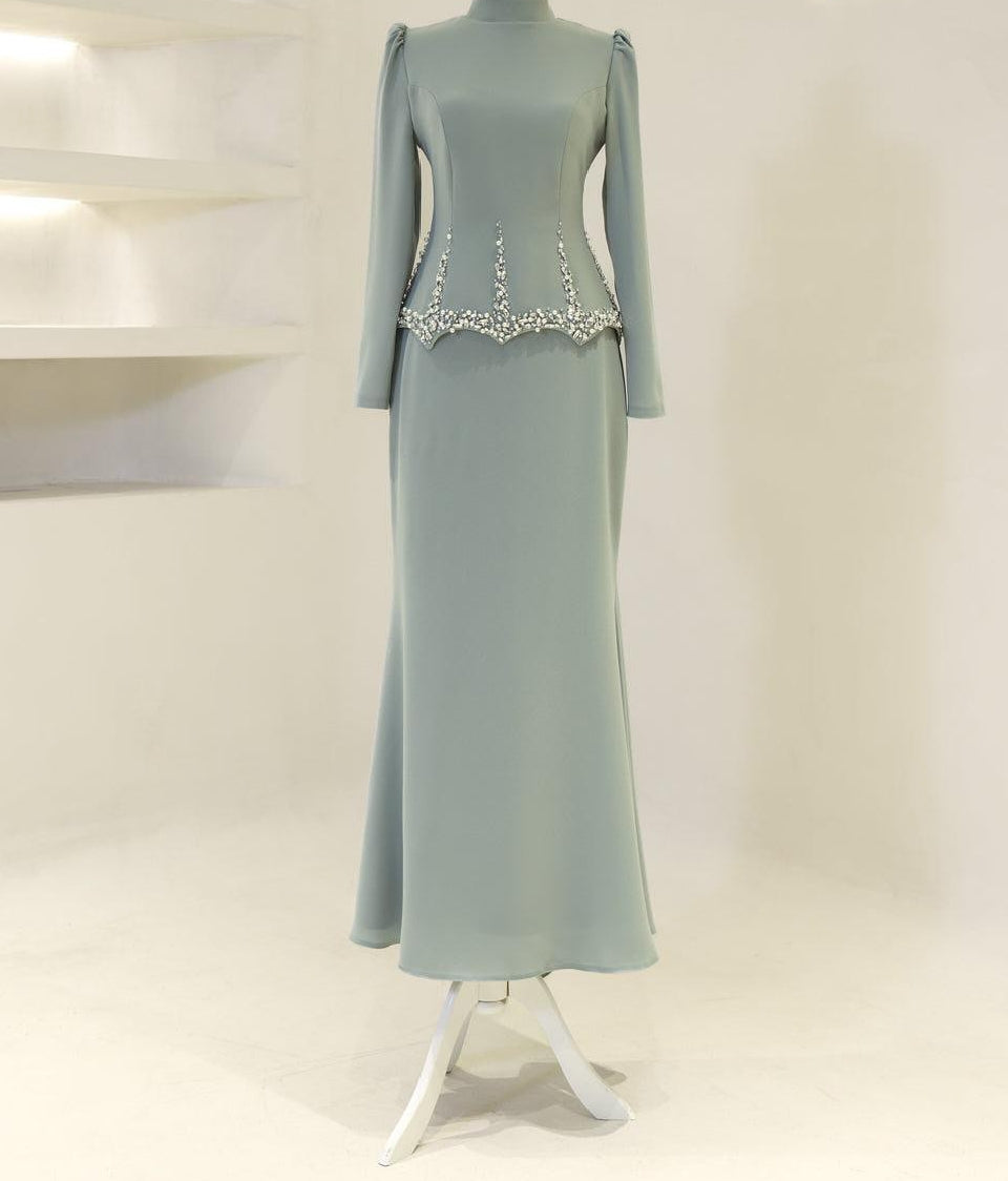 The  Stone Embellished Top & Skirt Set