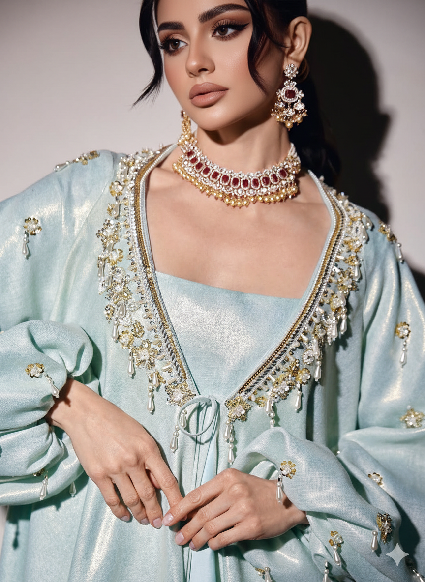 Premium Velvet Kaftan Gown Abaya for Special Occasions