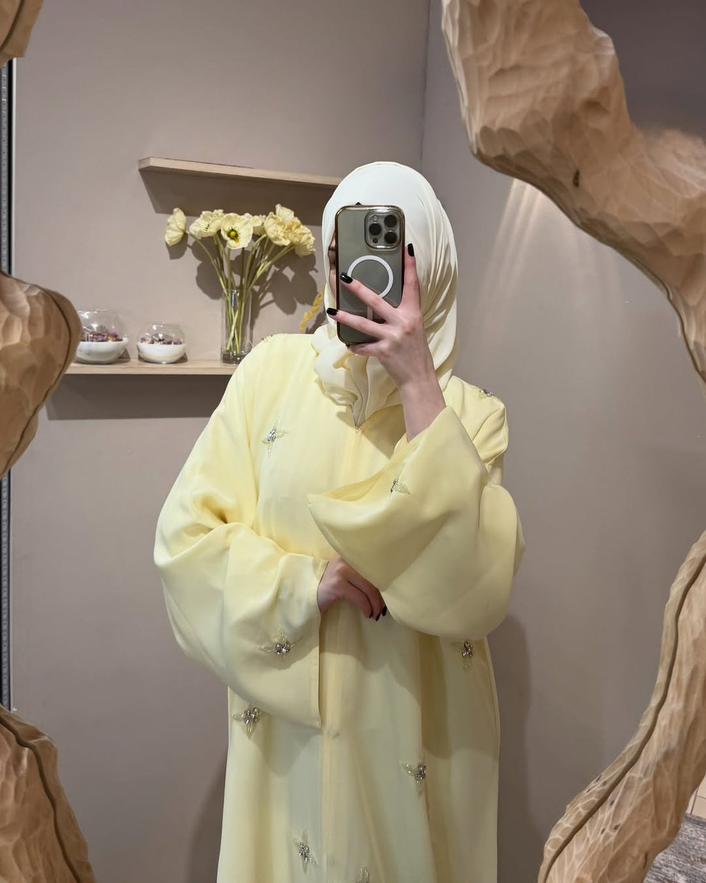 Minimal Hand-Made Embroidered Abaya   | Eid Special Edition