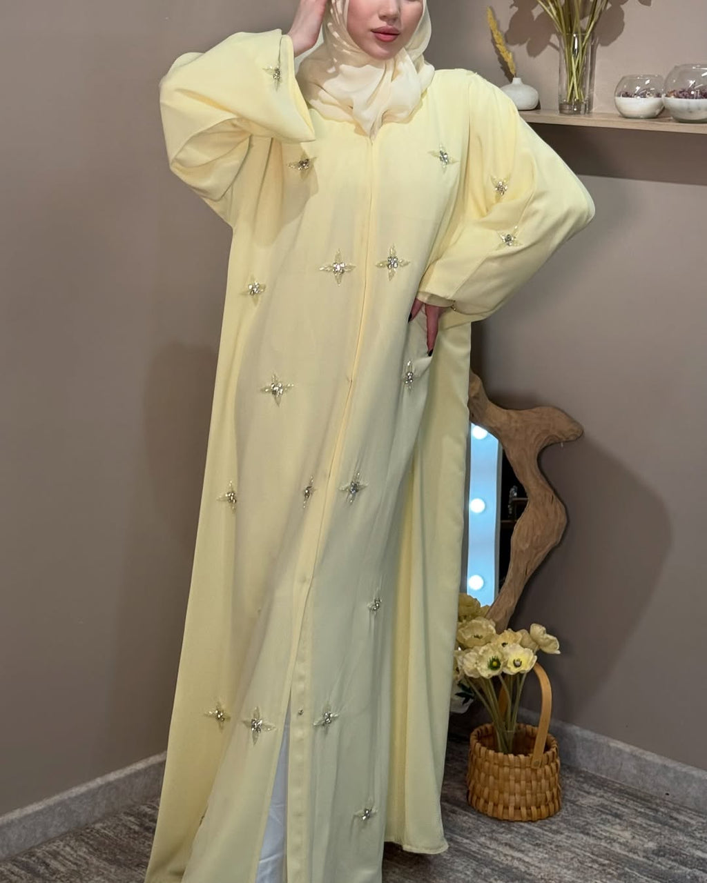 Minimal Hand-Made Embroidered Abaya   | Eid Special Edition