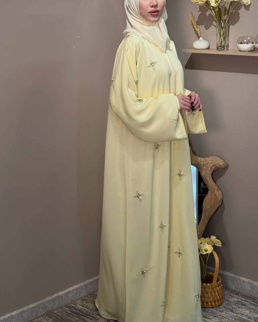 Minimal Hand-Made Embroidered Abaya   | Eid Special Edition