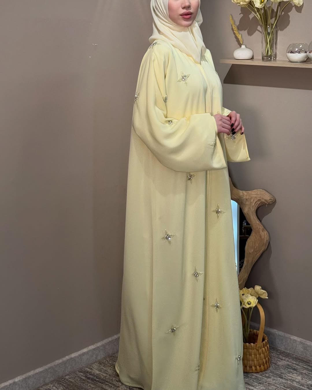 Minimal Hand-Made Embroidered Abaya   | Eid Special Edition