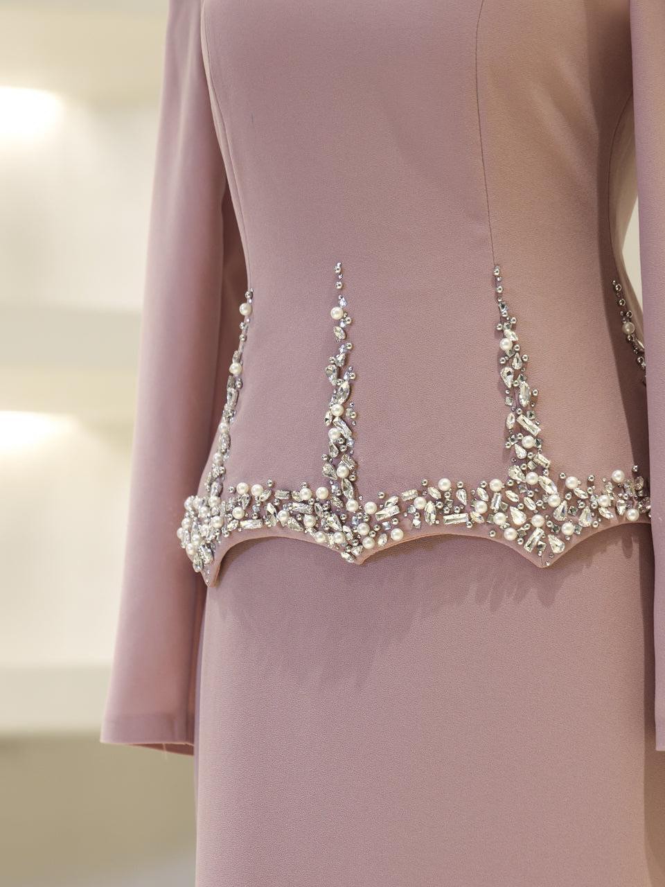 The  Stone Embellished Top & Skirt Set