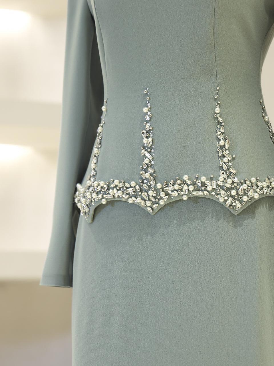 The  Stone Embellished Top & Skirt Set