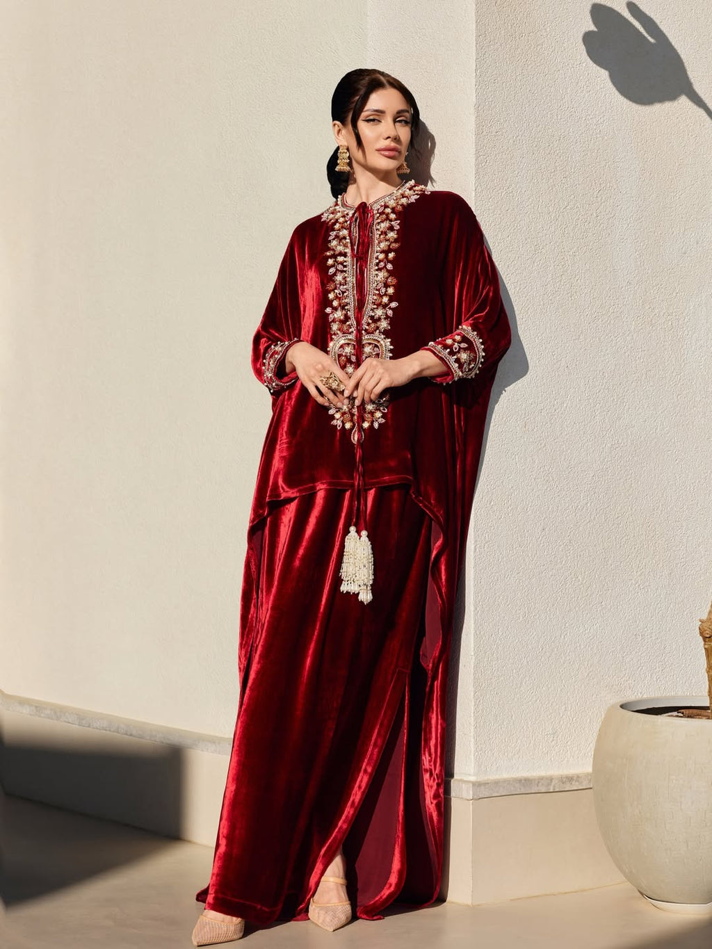 Premium Velvet Kaftan, High-Quality Winter Occasion Wear