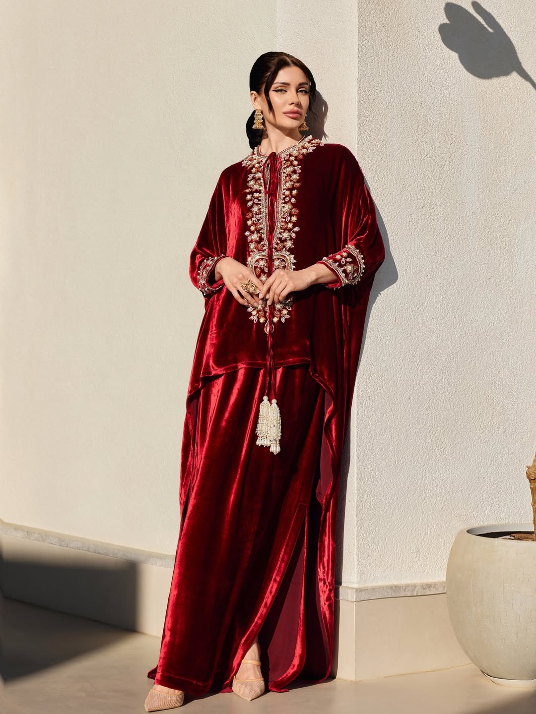 Premium Velvet Kaftan, High-Quality Winter Occasion Wear