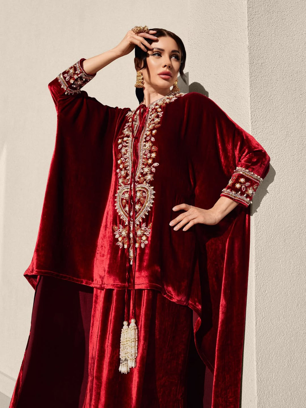 Premium Velvet Kaftan, High-Quality Winter Occasion Wear