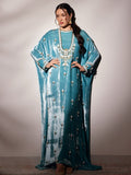 Royal Velvet Kaftan Gown with Intricate Sleeve Embroidery