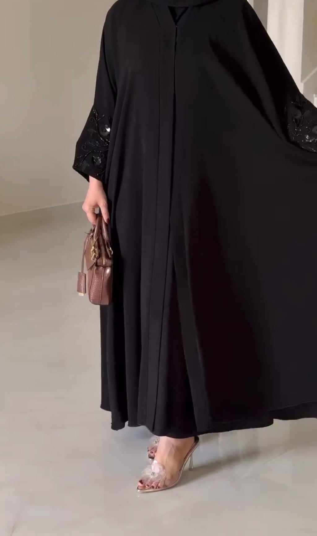 Black Embroidered Sleeves Abaya | Eid Special Edition
