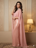 The Stylish Cape Gown Sequin work