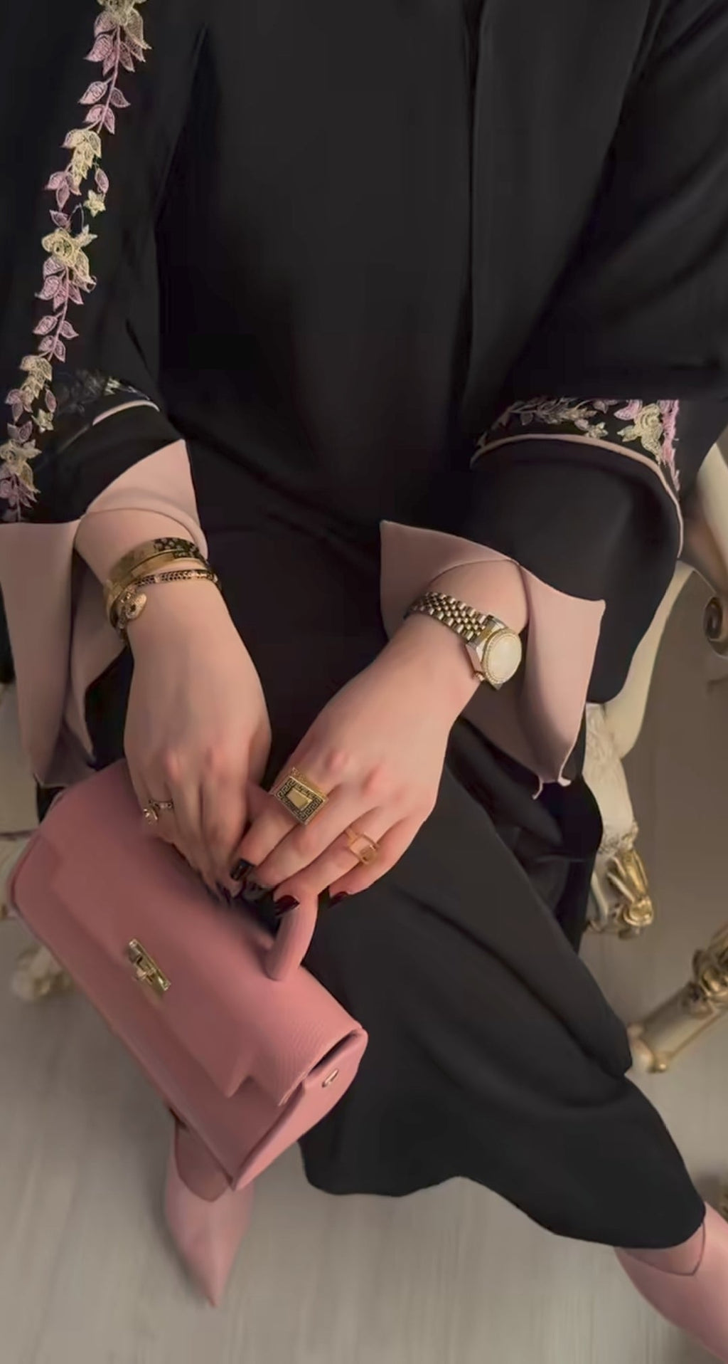 Rainbow Embroidered Black Abaya |Special Edition