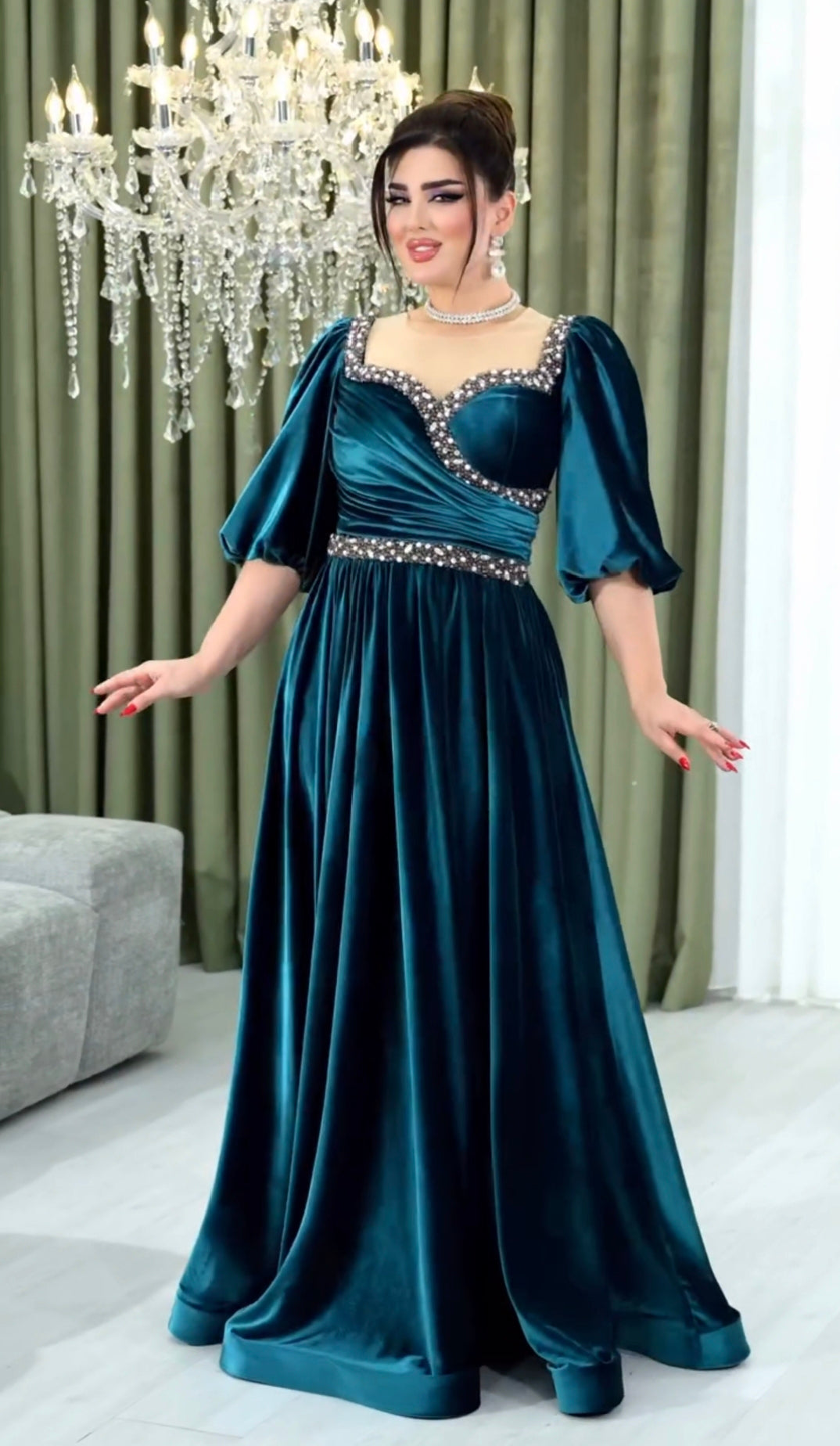 Premium Velvet Maxi Dress, Elegant Evening Wear