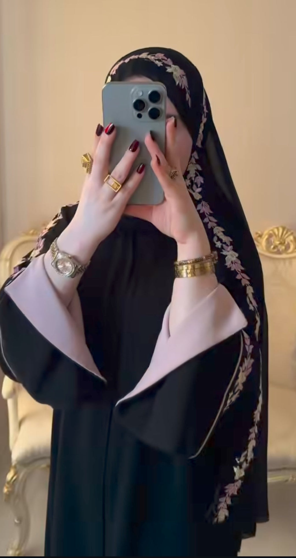 Rainbow Embroidered Black Abaya |Special Edition